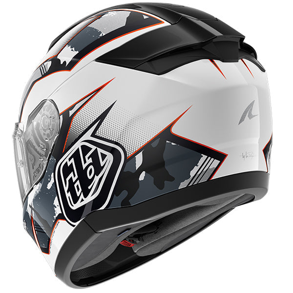 Shark x Troy Lee Designs Ridill 2 Matrix Camo White / Silver / Red