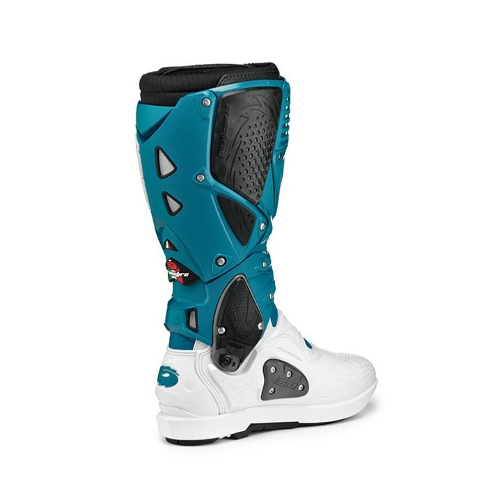 Sidi Crossfire 3 SRS CE Boots White / Petrol - FREE UK Shipping, FREE 365 Day Returns | Moto Central