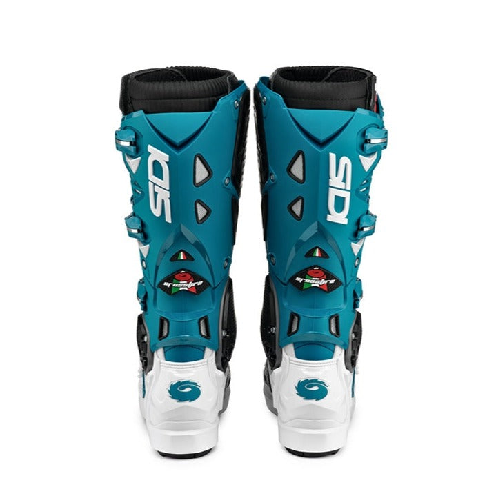 Sidi Crossfire 3 SRS CE Boots White / Petrol - FREE UK Shipping, FREE 365 Day Returns | Moto Central