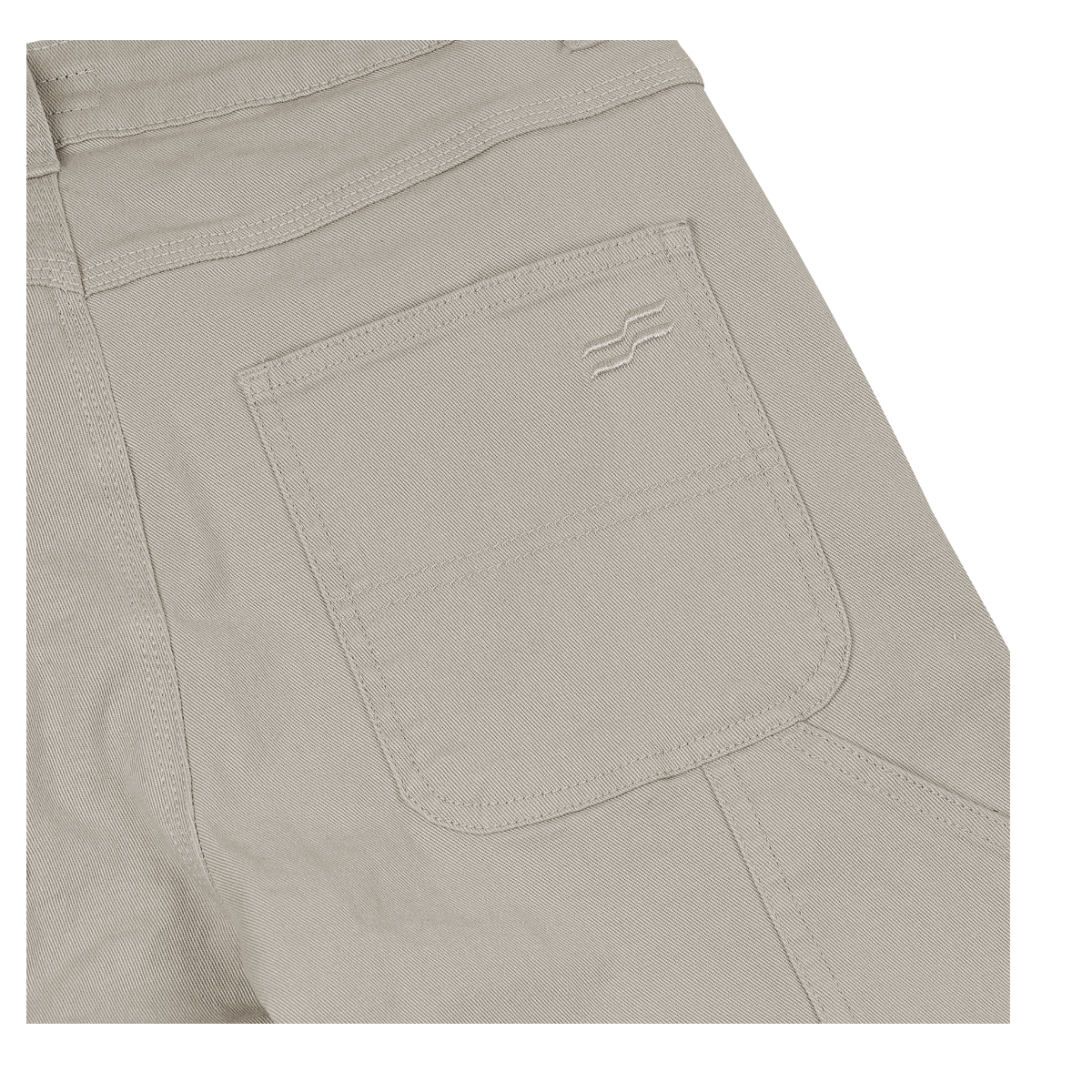Silk Road Carpenter Textile Trouser Off-White – rear pocket detail