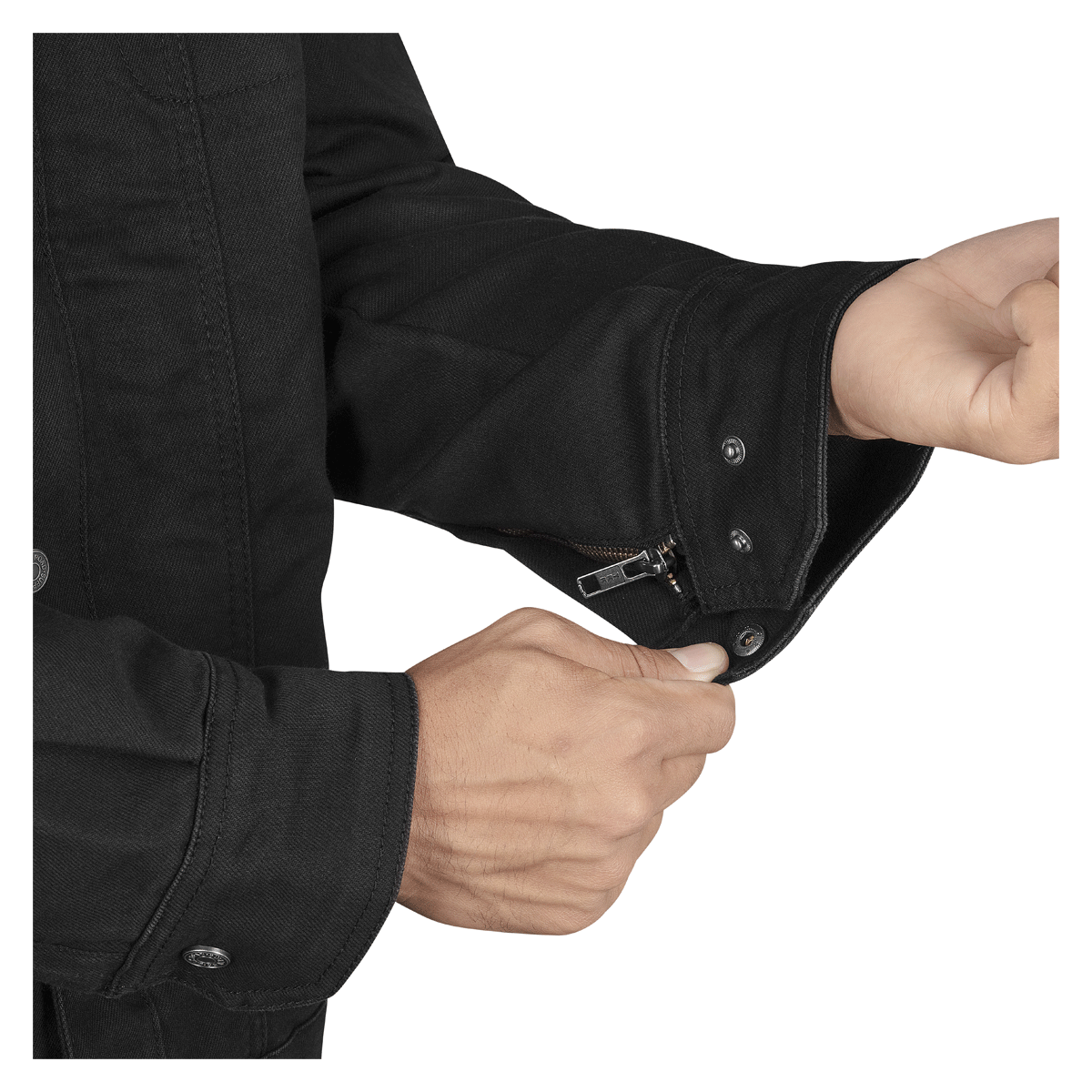 Silk Road Scout Textile Jacket Charcoal Black – cuff detail