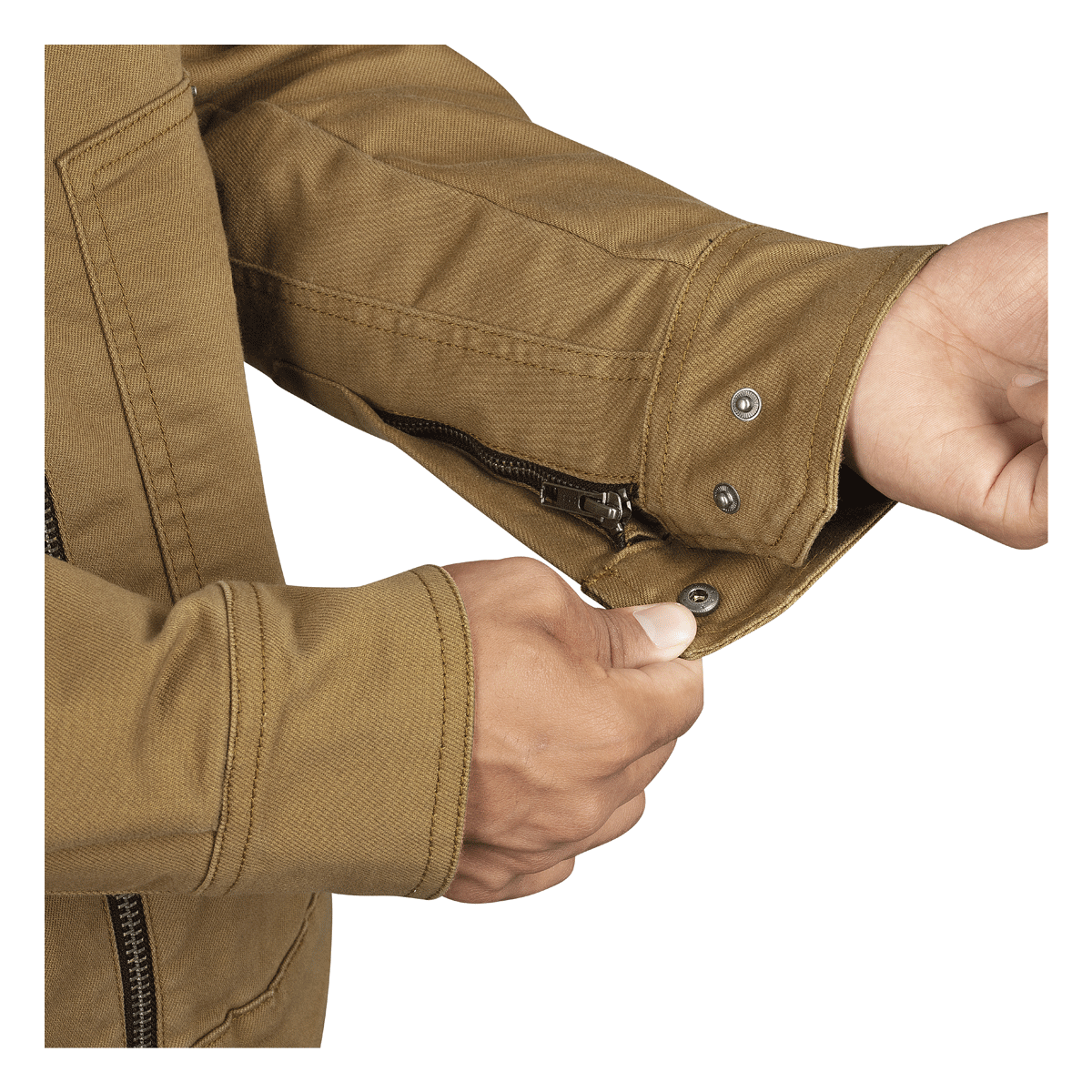 Silk Road Utility Textile Jacket Desert Brown – cuff detail