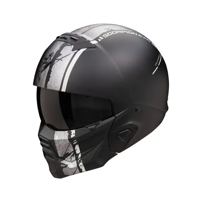Scorpion Exo-Combat 2 Lord Full Face Helmet Matt Black/Silver FREE P&P