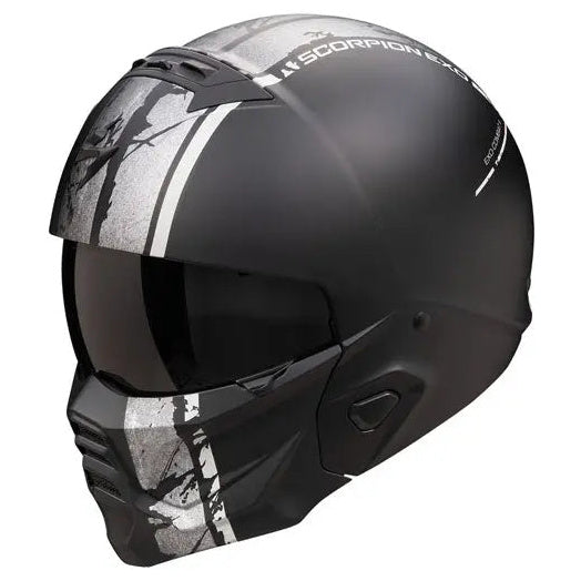 Scorpion Exo-Combat 2 Lord Matt Black / Silver — left-side view