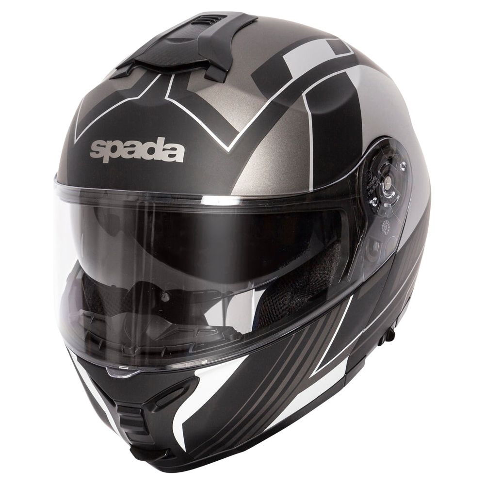 Spada Orion Whip Flip-Up Helmet Matt Black / Silver - FREE UK Shipping, FREE 365 Day Returns | Moto Central
