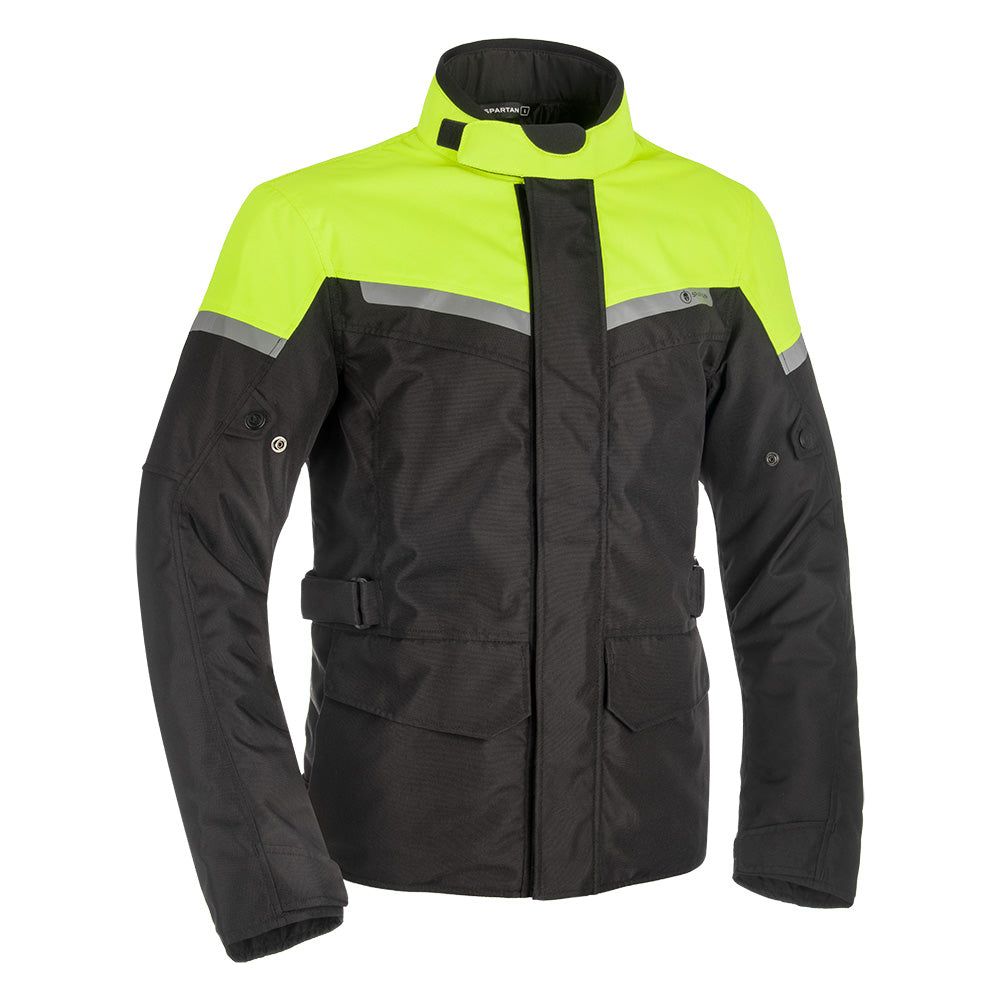 Spartan Long Waterproof Textile Jacket Black / Fluo Yellow