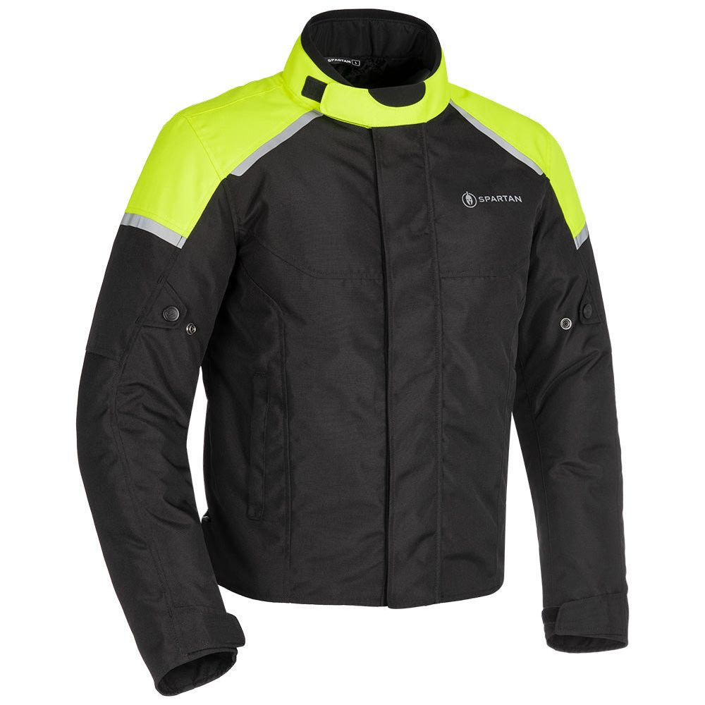 Spartan Short Waterproof Textile Jacket Black / Fluo Yellow