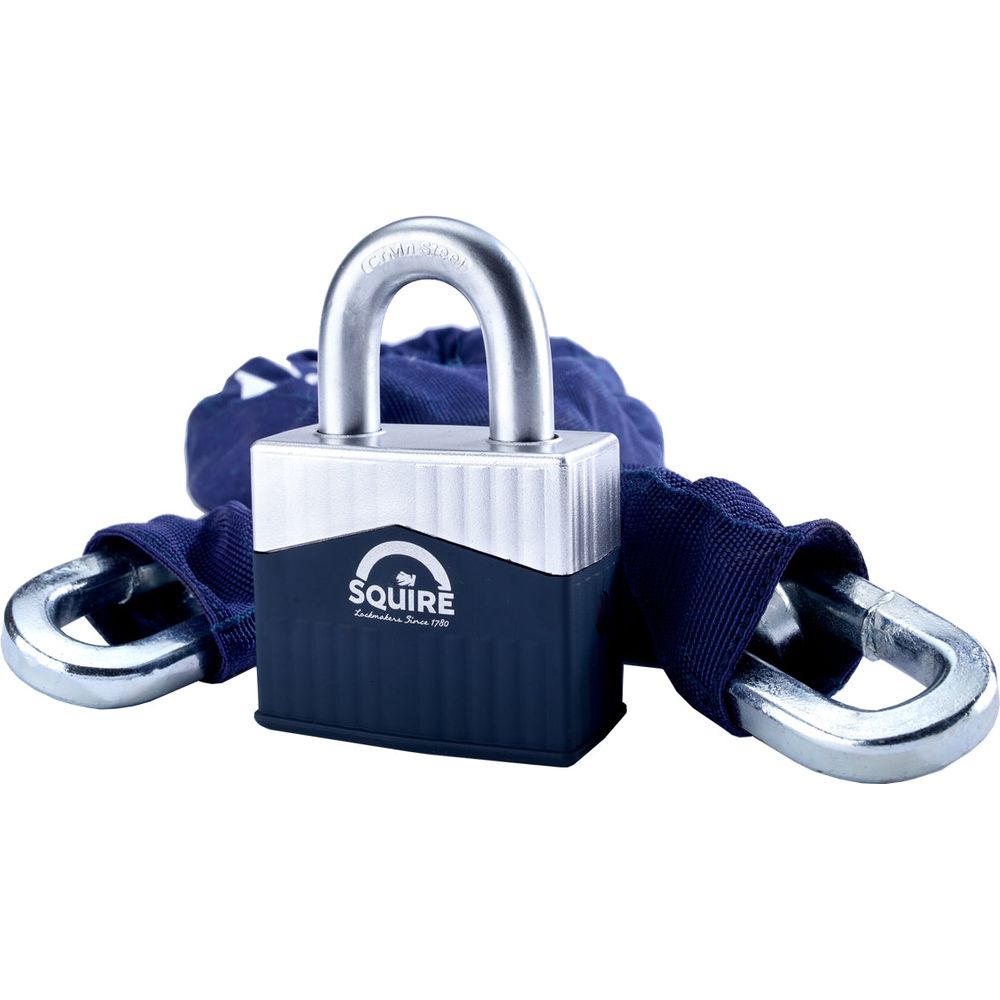 Squire Warrior Max 10mm Chain / 65mm Padlock Black