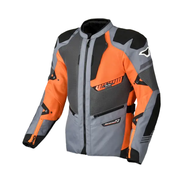 Macna Synchrone Textile Jacket Grey / Orange / Black - FREE UK Shipping, FREE 365 Day Returns | Moto Central