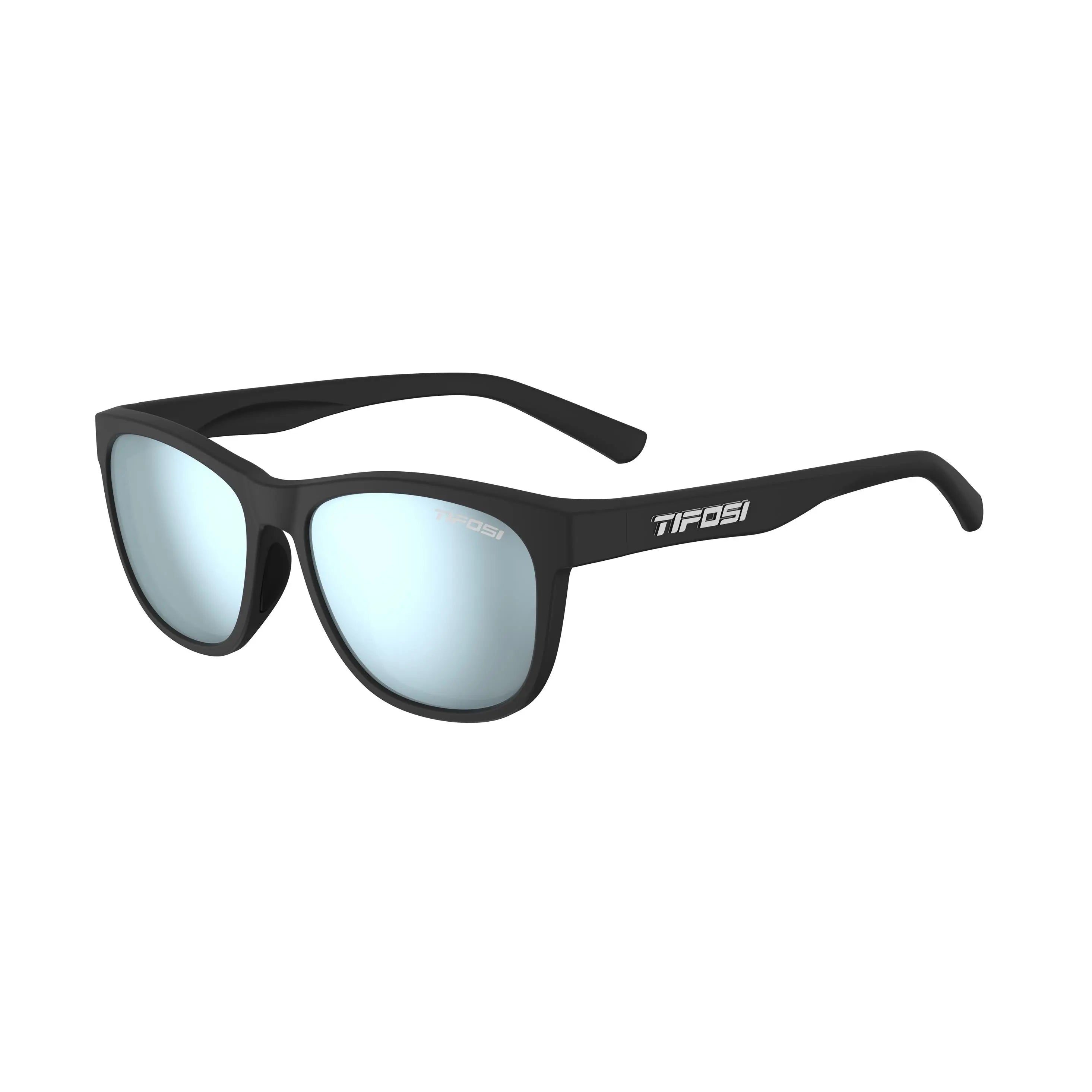 Tifosi Swank Single Lens Sunglasses Satin Black / Smoke Blue - FREE UK Shipping, FREE 365 Day Returns | Moto Central