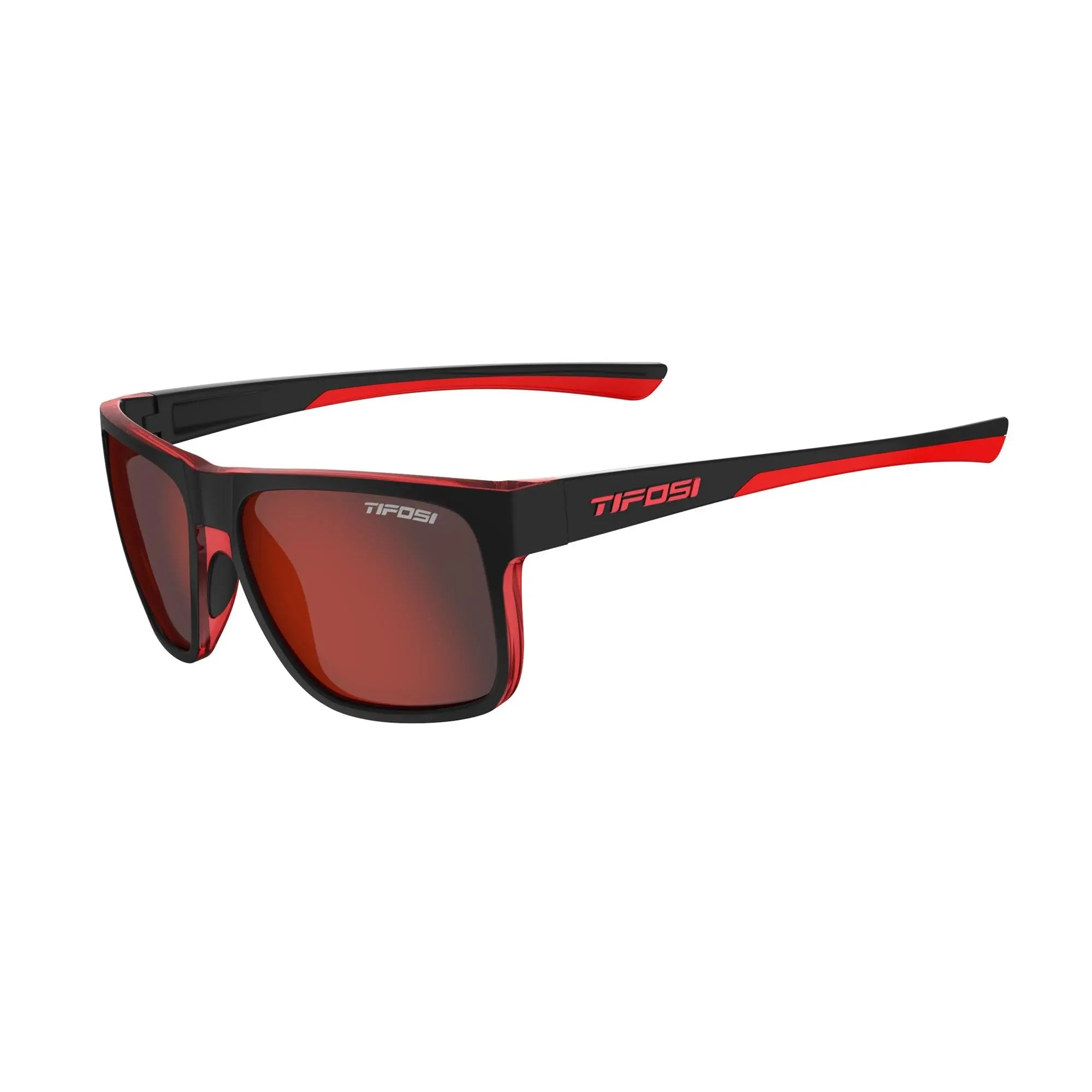 Tifosi Swick Single Lens Eyewear Satin Black / Crimson / Smoke Red - FREE UK Shipping, FREE 365 Day Returns | Moto Central