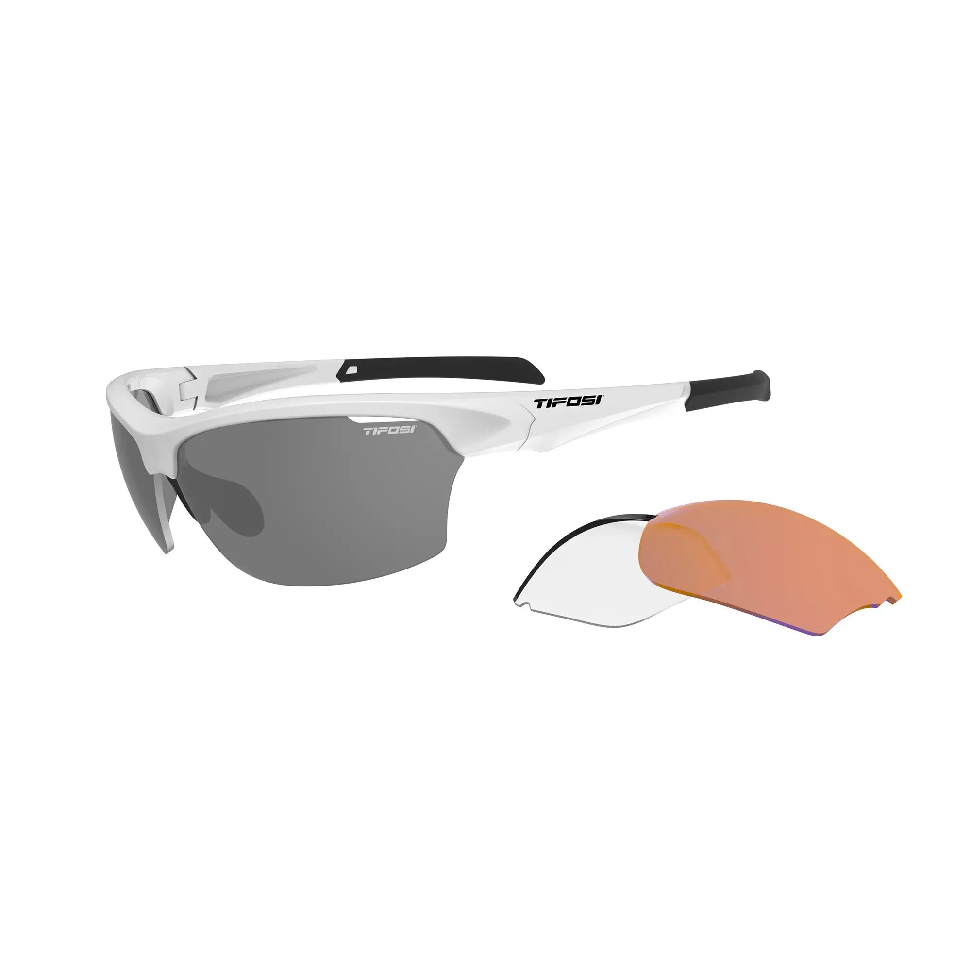 Tifosi Intense Interchangable Lens Sunglasses Matt White - FREE UK Shipping, FREE 365 Day Returns | Moto Central