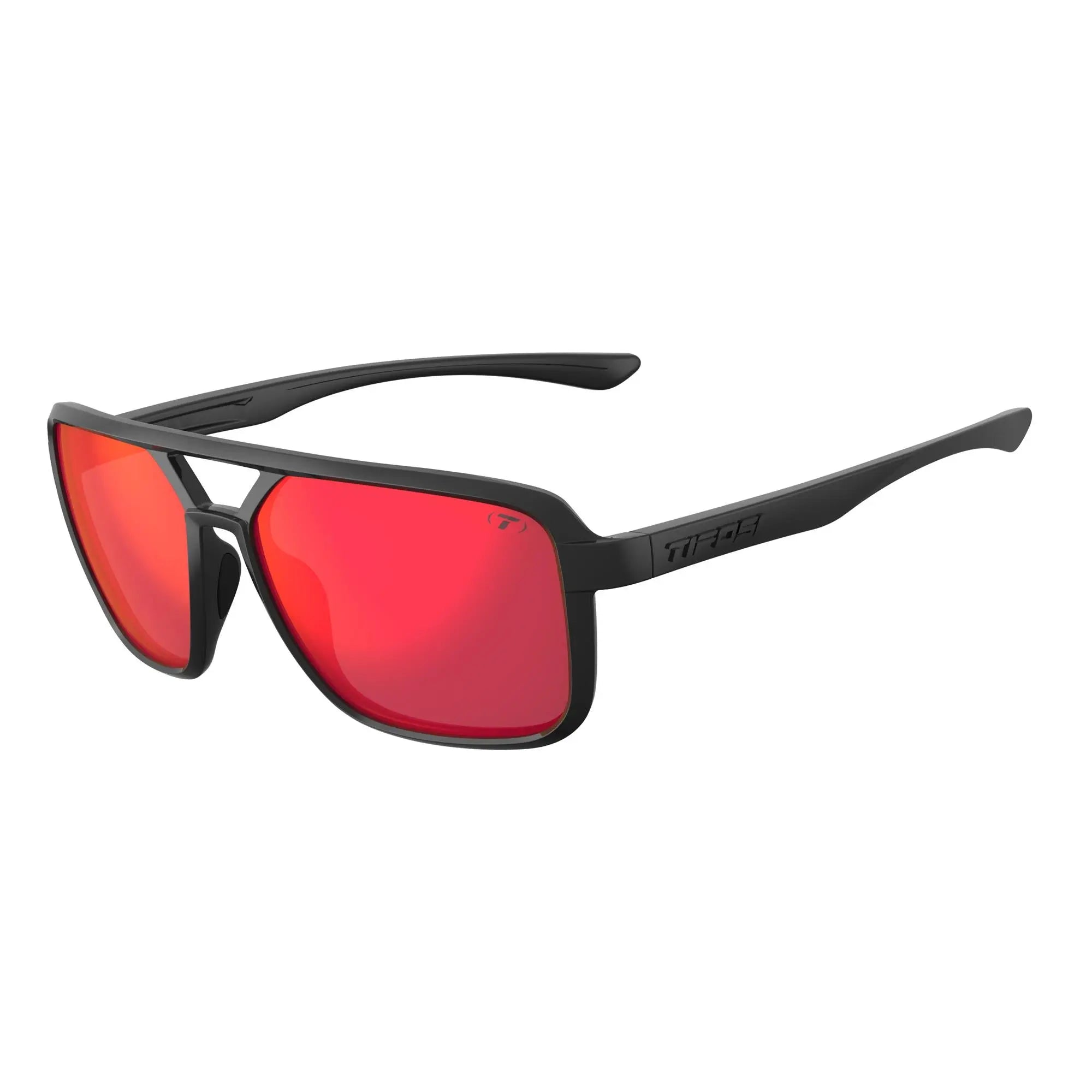 Tifosi Salto Single Lens Sunglasses Blackout Smoke Red Mirror - FREE UK Shipping, FREE 365 Day Returns | Moto Central