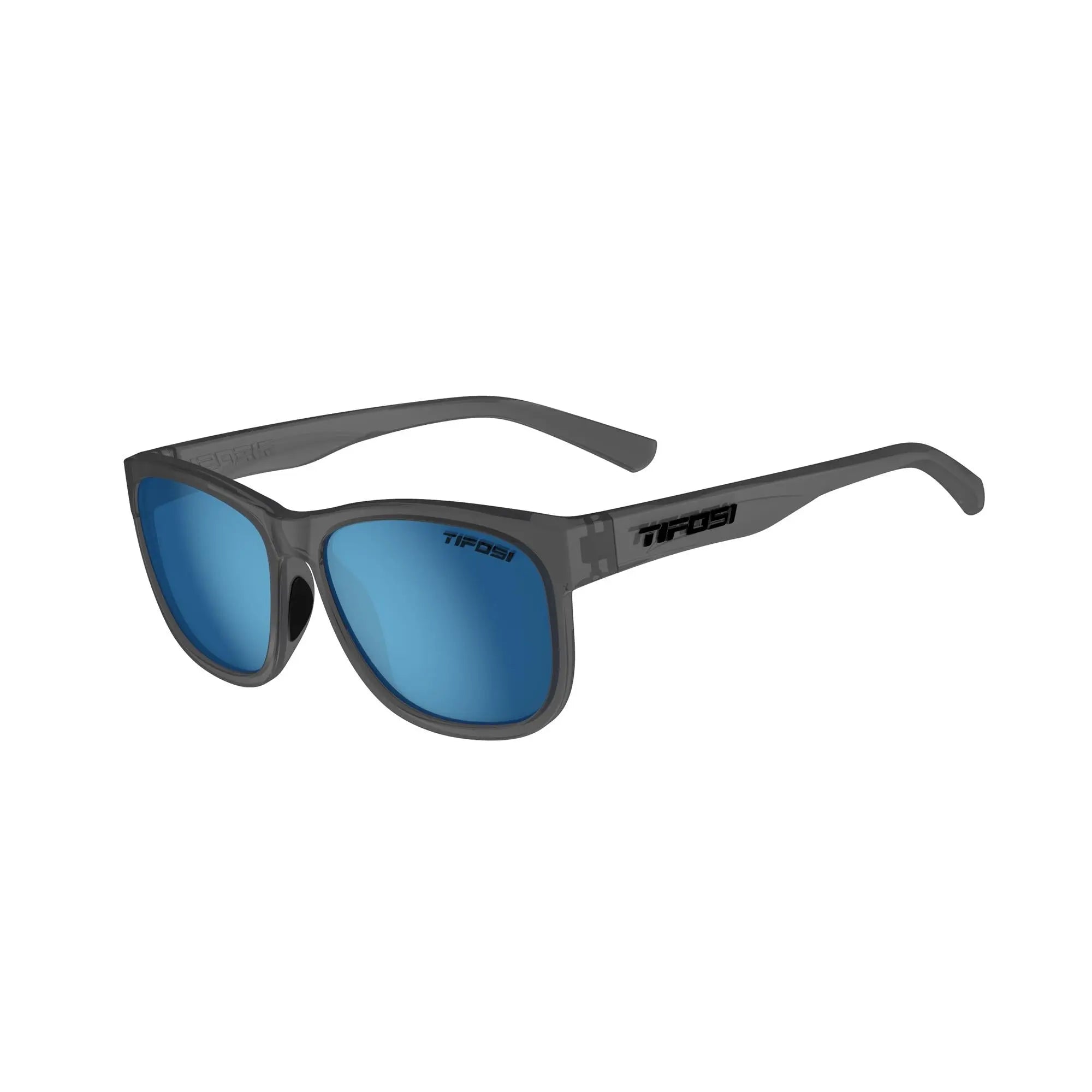 Tifosi Swank XL Single Polarised Lens Sunglasses Satin Vapor / Blue - FREE UK Shipping, FREE 365 Day Returns | Moto Central