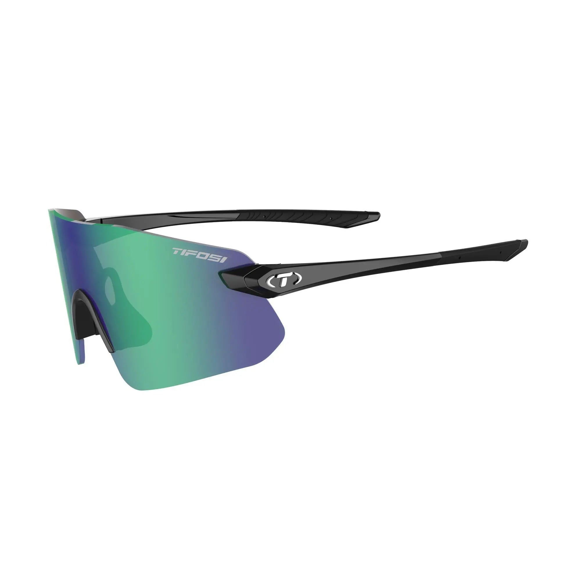 Tifosi Vogel SL Single Lens Sunglasses Gloss Black / Smoke Green - FREE UK Shipping, FREE 365 Day Returns | Moto Central