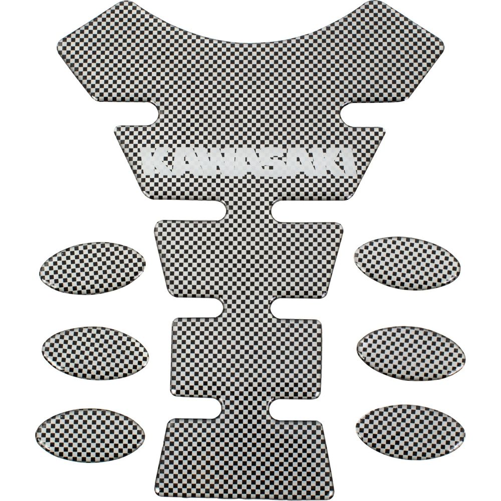 Bike It Carbon Effect Logo Spine Tank Pad - Kawasaki