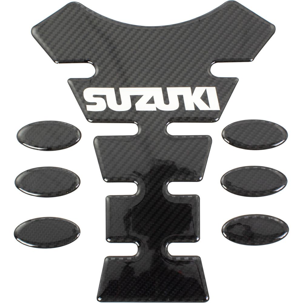 Bike It Carbon Effect Logo Spine Tank Pad - Suzuki