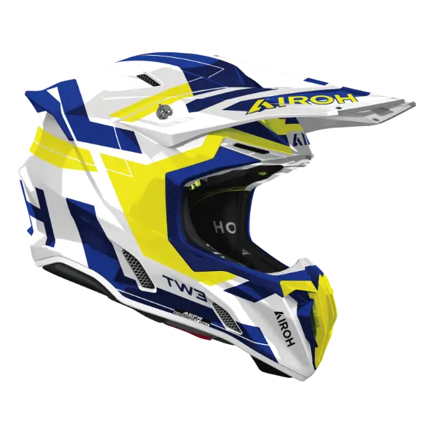Airoh Twist 3 Dynasty Blue / Yellow off-road motorcycle helmet - opposite-side view