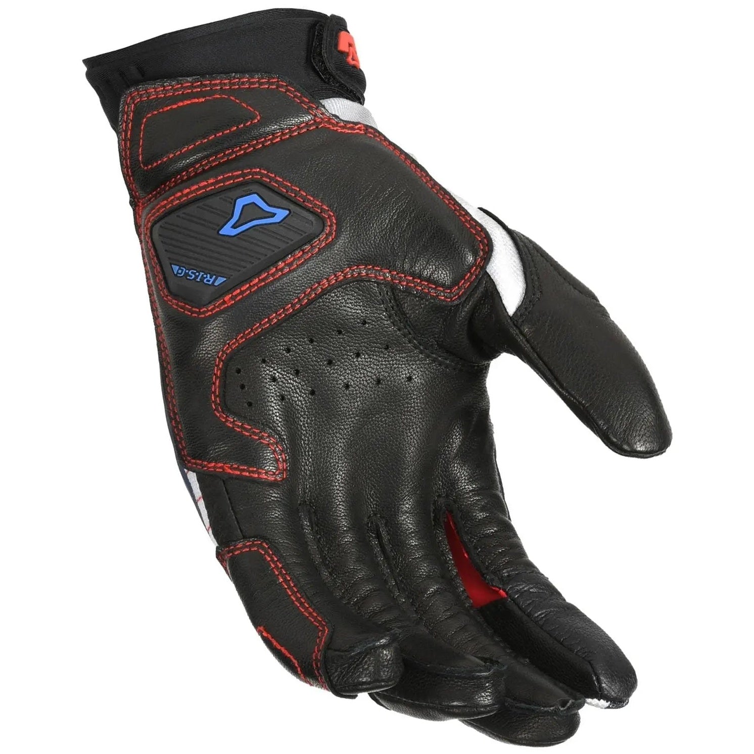 Macna Tanami Short Textile Gloves White / Blue / Red – palm view