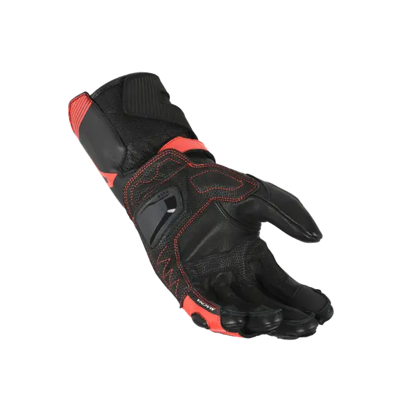 Macna Thandor Leather Gloves Black / Red - FREE UK Shipping, FREE 365 Day Returns | Moto Central
