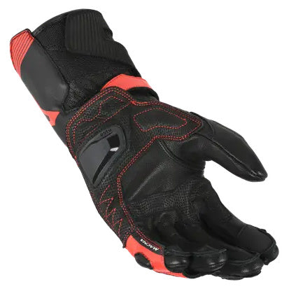Macna Thandor Leather Gloves Black / Red – palm view