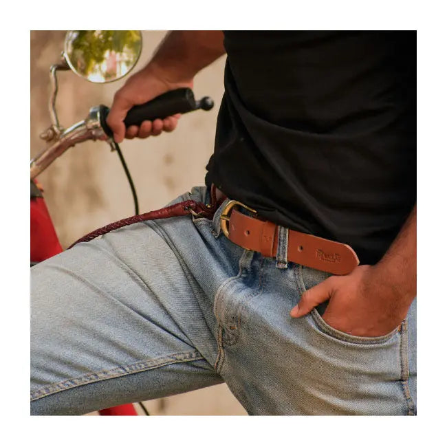 Trip Machine Classic Belt Vintage Tan - FREE UK Shipping, FREE 365 Day Returns | Moto Central