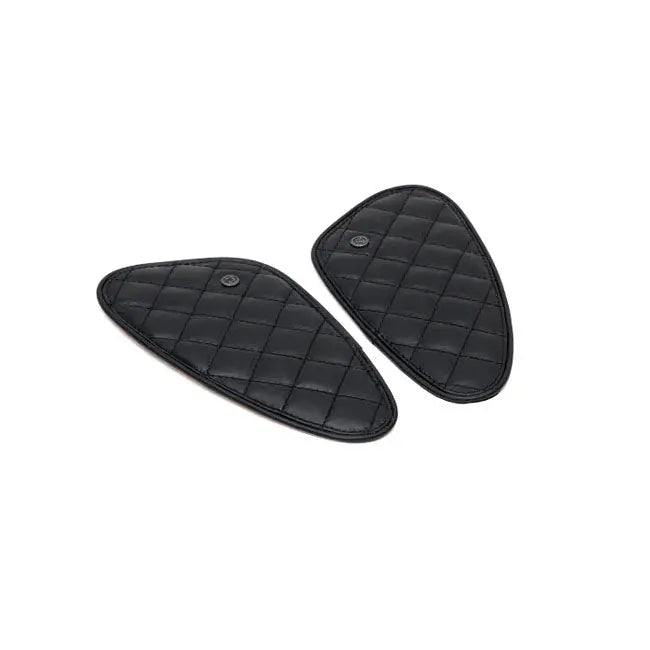 Trip Machine Diamond Leather Gas Tank Pad Set Black - FREE UK Shipping, FREE 365 Day Returns | Moto Central