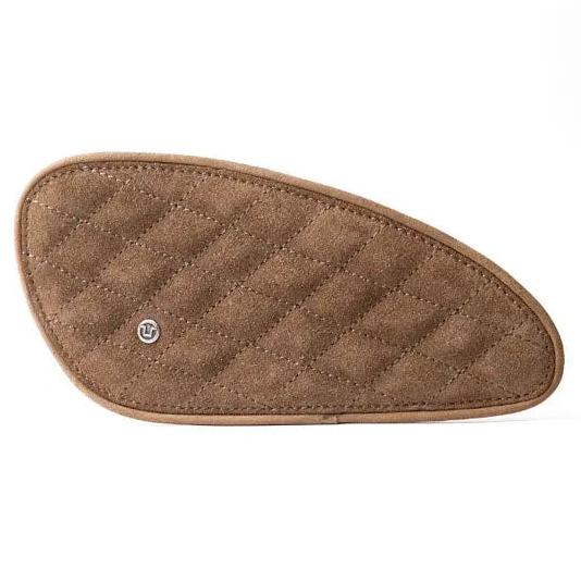 Trip Machine Diamond Leather Gas Tank Pad Set Suede Tobacco Brown — single-pad product view