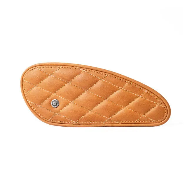 Trip Machine Diamond Leather Gas Tank Pad Set Tan - FREE UK Shipping, FREE 365 Day Returns | Moto Central