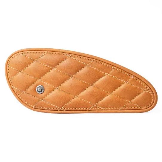 Trip Machine Diamond Leather Gas Tank Pad Set Tan — single-pad product view