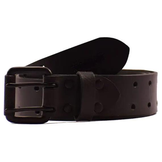 Trip Machine Double Pin Belt Black — coiled front product view