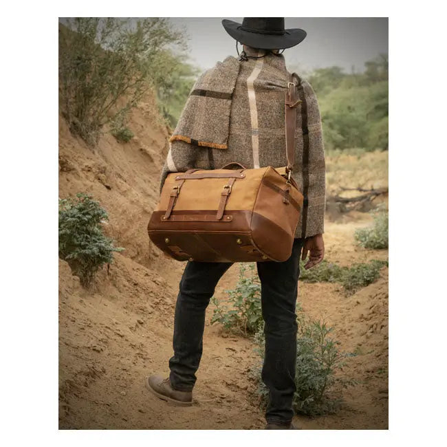 Trip Machine Outlaw Duffle Bag Vintage Tan - FREE UK Shipping, FREE 365 Day Returns | Moto Central