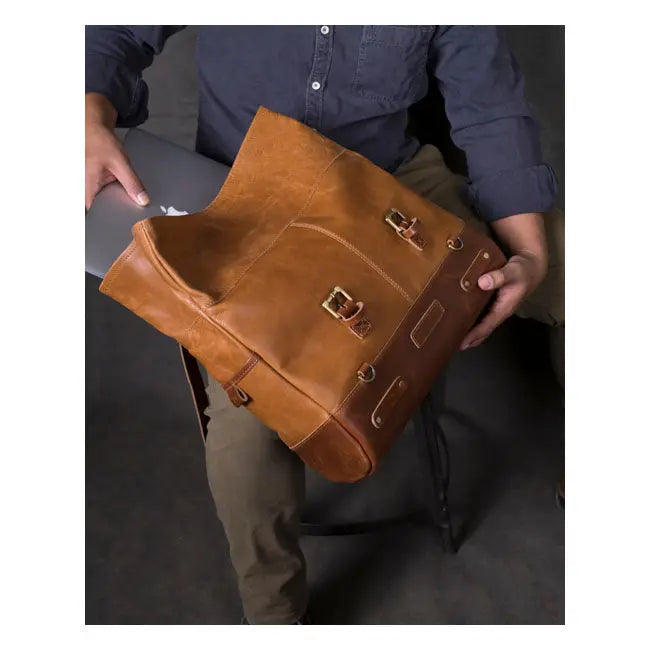 Trip Machine Outlaw Saddlebag Vintage Tan - FREE UK Shipping, FREE 365 Day Returns | Moto Central