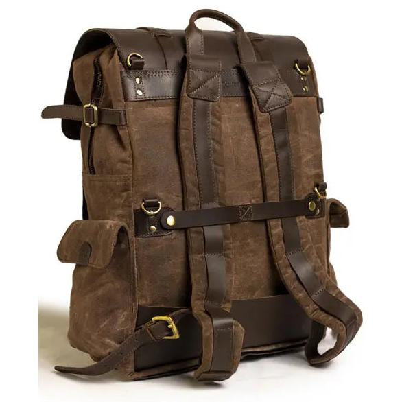 Trip Machine Rambler Backpack Tobacco Brown rear product view