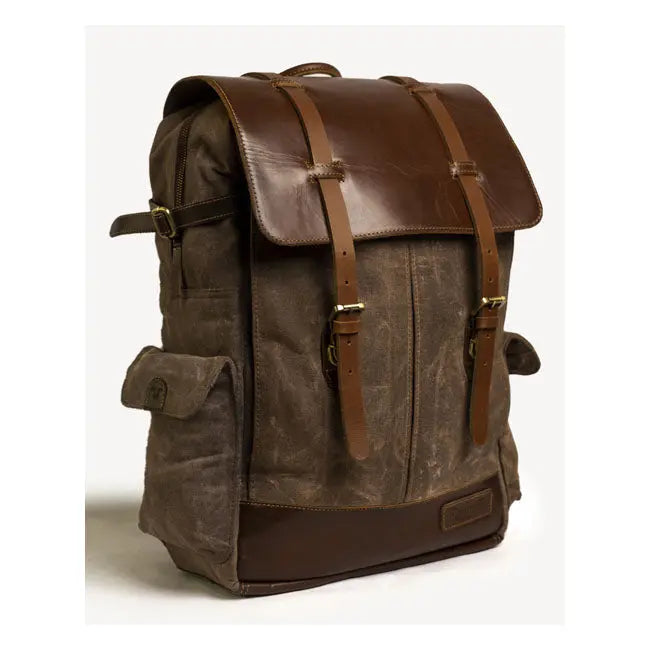 Trip Machine Rambler Backpack Vintage Tan - FREE UK Shipping, FREE 365 Day Returns | Moto Central