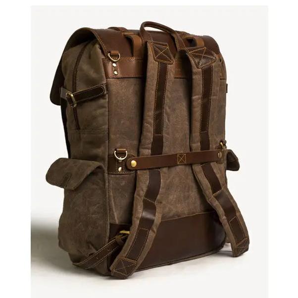 Trip Machine Rambler Backpack Vintage Tan rear product view