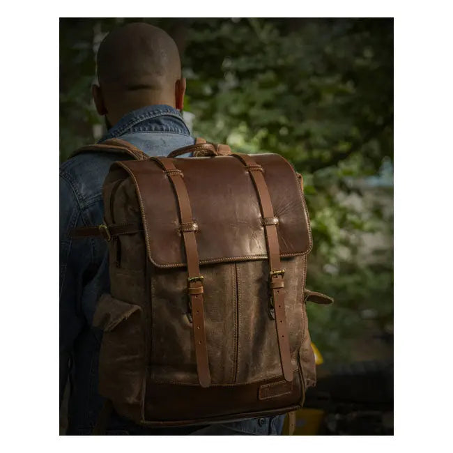 Trip Machine Rambler Backpack Vintage Tan - FREE UK Shipping, FREE 365 Day Returns | Moto Central