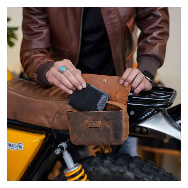 Trip Machine Sidekick Moto Pouch Mocha - FREE UK Shipping, FREE 365 Day Returns | Moto Central