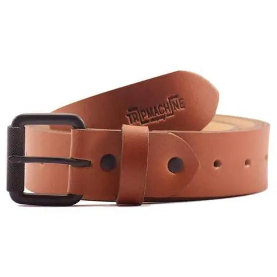 Trip Machine Single Pin Belt Vintage Tan - coiled leather belt with buckle