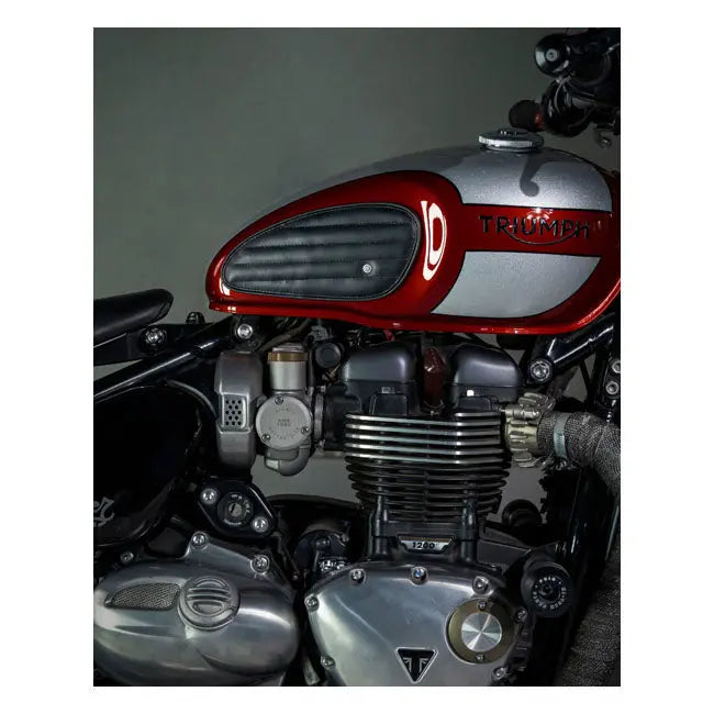 Trip Machine Universal Classic Leather Tank Pad Set Black - FREE UK Shipping, FREE 365 Day Returns | Moto Central