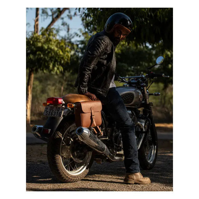 Trip Machine Universal Classic Saddlebag Cognac Brown - FREE UK Shipping, FREE 365 Day Returns | Moto Central
