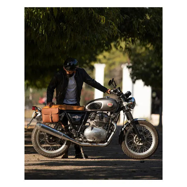 Trip Machine Universal Classic Saddlebag Cognac Brown - FREE UK Shipping, FREE 365 Day Returns | Moto Central