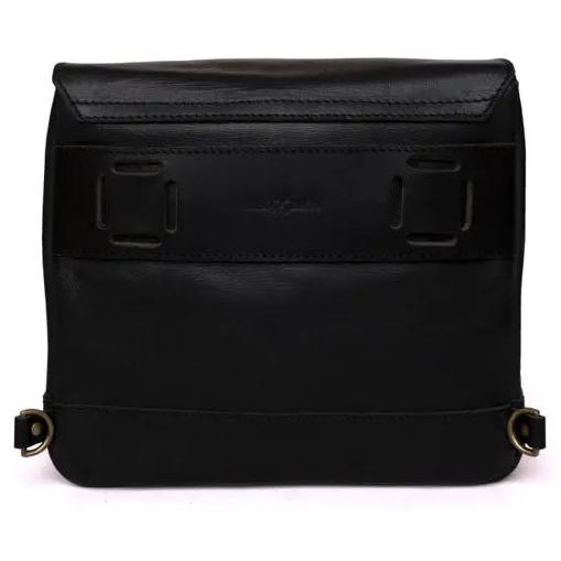 Trip Machine Universal Messenger Bag Black - rear mounting-panel view