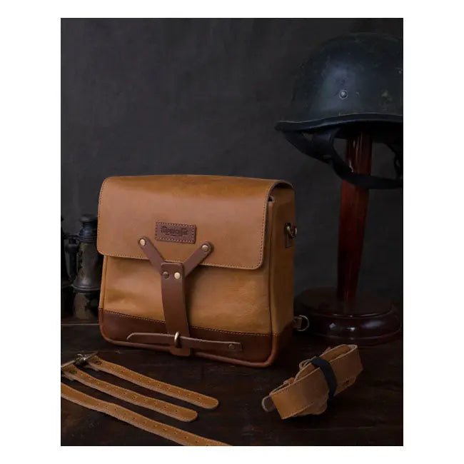 Trip Machine Universal Messenger Bag Vintage Tan - FREE UK Shipping, FREE 365 Day Returns | Moto Central