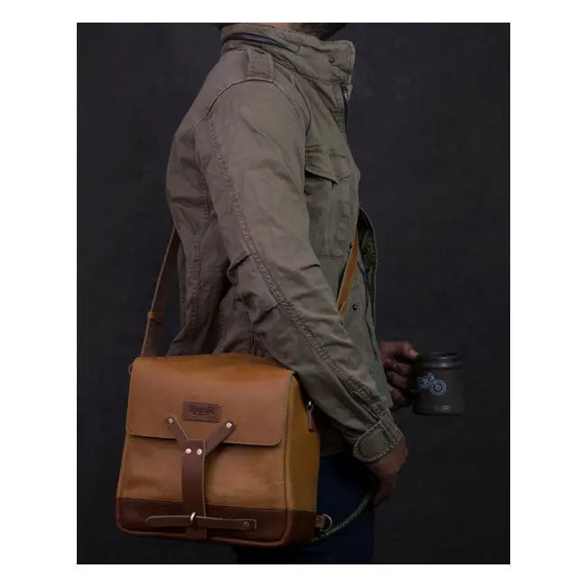 Trip Machine Universal Messenger Bag Vintage Tan - FREE UK Shipping, FREE 365 Day Returns | Moto Central
