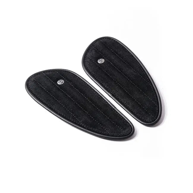 Trip Machine Universal Mini Classic Leather Tank Pads Black Suede - FREE UK Shipping, FREE 365 Day Returns | Moto Central