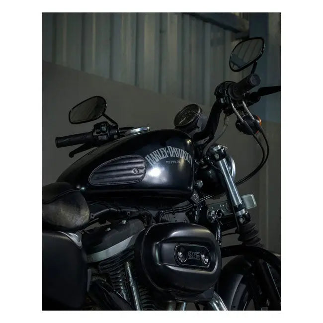 Trip Machine Universal Mini Classic Leather Tank Pads Black - FREE UK Shipping, FREE 365 Day Returns | Moto Central