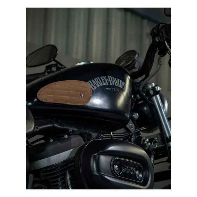 Trip Machine Universal Mini Classic Leather Tank Pads Tobacco - FREE UK Shipping, FREE 365 Day Returns | Moto Central