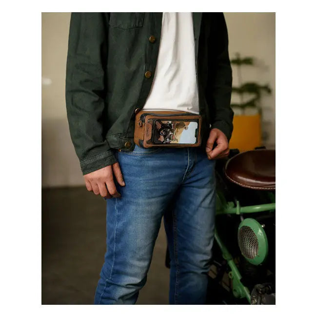 Trip Machine Universal Navigator Bag Tobacco Brown - FREE UK Shipping, FREE 365 Day Returns | Moto Central