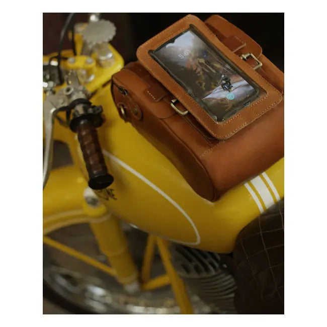 Trip Machine Universal Phone Pouch Vintage Tan - FREE UK Shipping, FREE 365 Day Returns | Moto Central